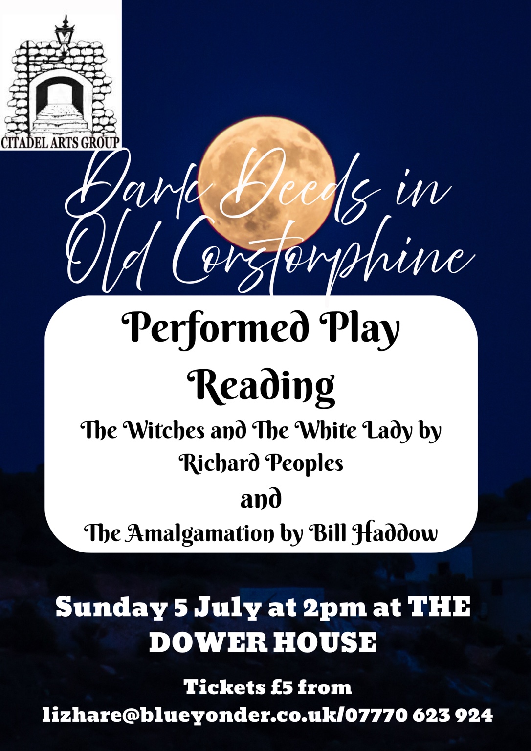Dark Deeds in Old Corstorphine performed play reading flyer